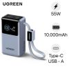 Sạc dự phòng Ugreen 10000mAh 55W 1C1A QC 3.0 có màn hình và cáp C
