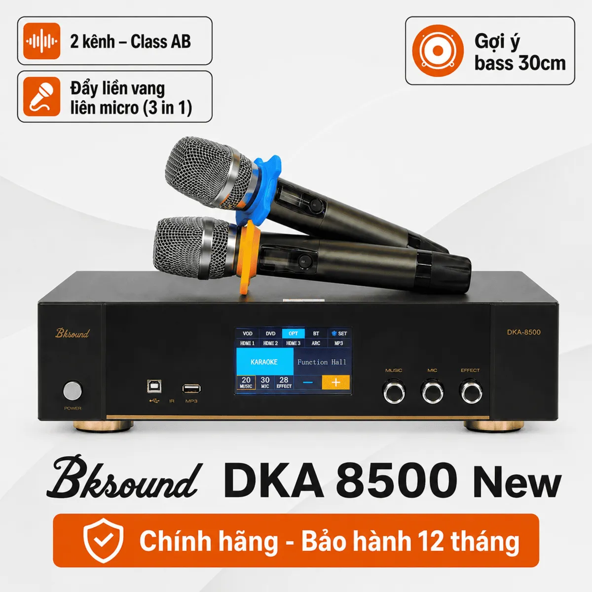 Ảnh minh họa Digital Karaoke Power Amplifier Bksound DKA 8500 New 2026 (750W, Optical, HDMI, Kèm 2 micro) 1