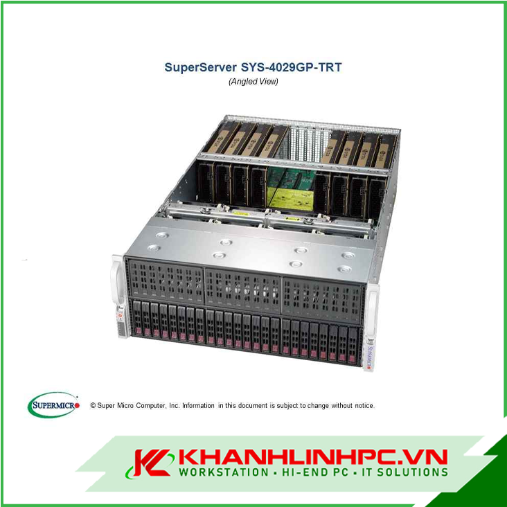 Ảnh minh họa Chassis máy chủ Supermicro SYS-4029GP TR2 GPU SERVER FOR DEEP LEARNING AI (SUPPORT 8 GPU) 1