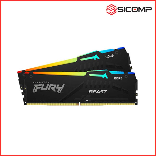 RAM DESKTOP KINGSTON FURY BEAST 64GB (2 x 32GB) RGB | BUS 6000 (KF560C40BBAK2-64)