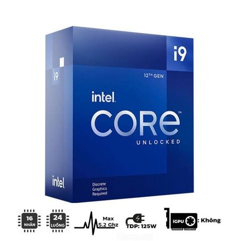 Intel Core i9 12900KF (5.30GHz, 16 Nhân 24 Luồng, 30M Cache, Alder Lake)