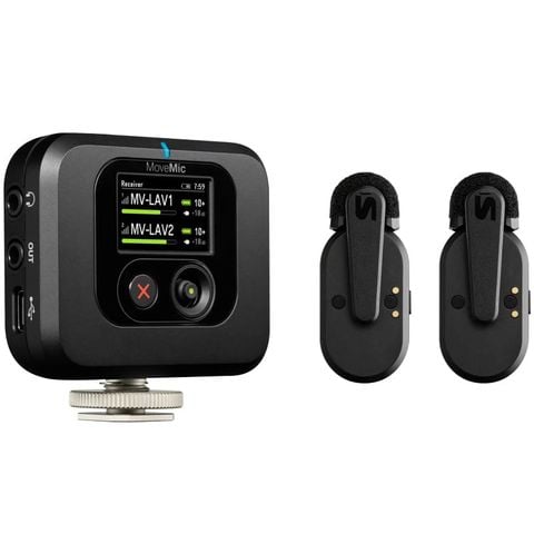 Bộ thu âm Shure MoveMic Two Receiver Kit, Pin 24h, Bluetooth 5.0, Hỗ