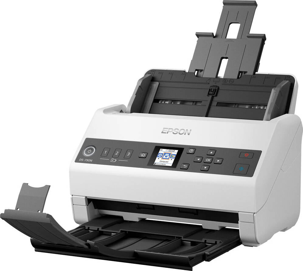 Ảnh minh họa Epson WorkForce DS-730N SheetFed Network Scanner, 600Dpi Resolution, Simplex Scan Speed 80 ppm, 4500 Sheets Daily Duty Cycle, USB 3.0 & Ethernet Connectivity, White | B11B259401BB 1