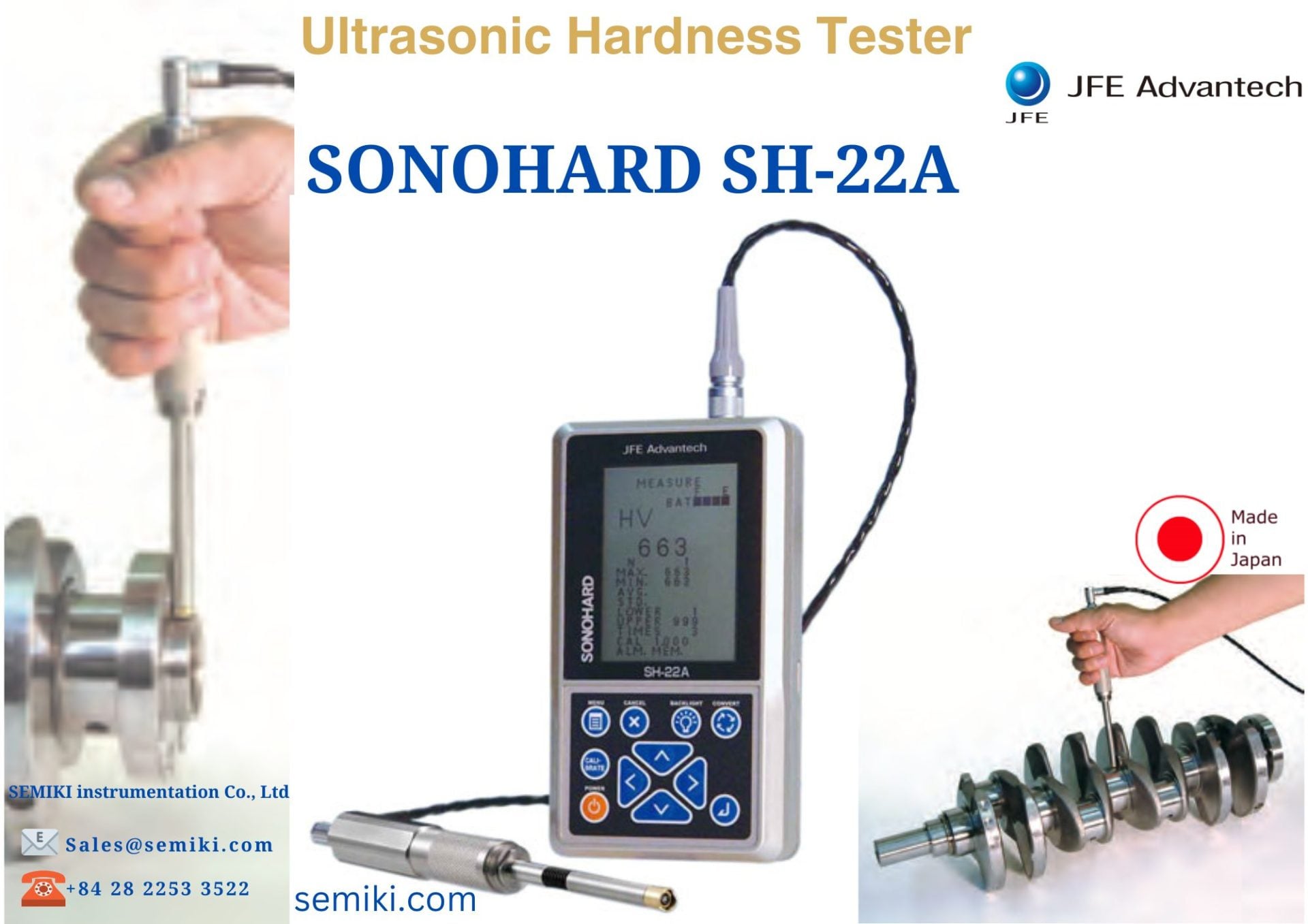 Ảnh minh họa JFE Advantech Micro Vickers SH-22A-E1 thiết bị đo độ cứng cầm tay 10N 1