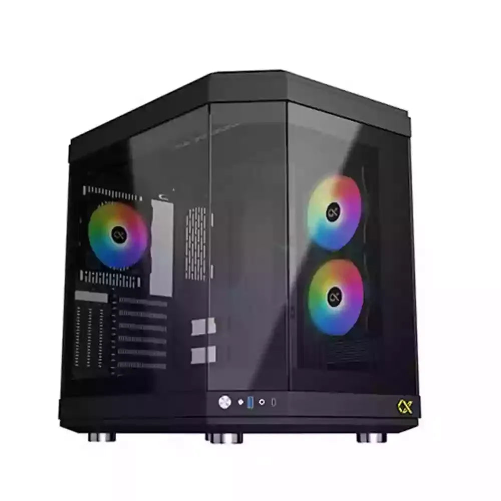 Xigmatek CUBI Thùng máy Gaming Full-Tower E-ATX kèm 6 quạt Z20A và bộ điều khiển quạt Galaxy II - Đen