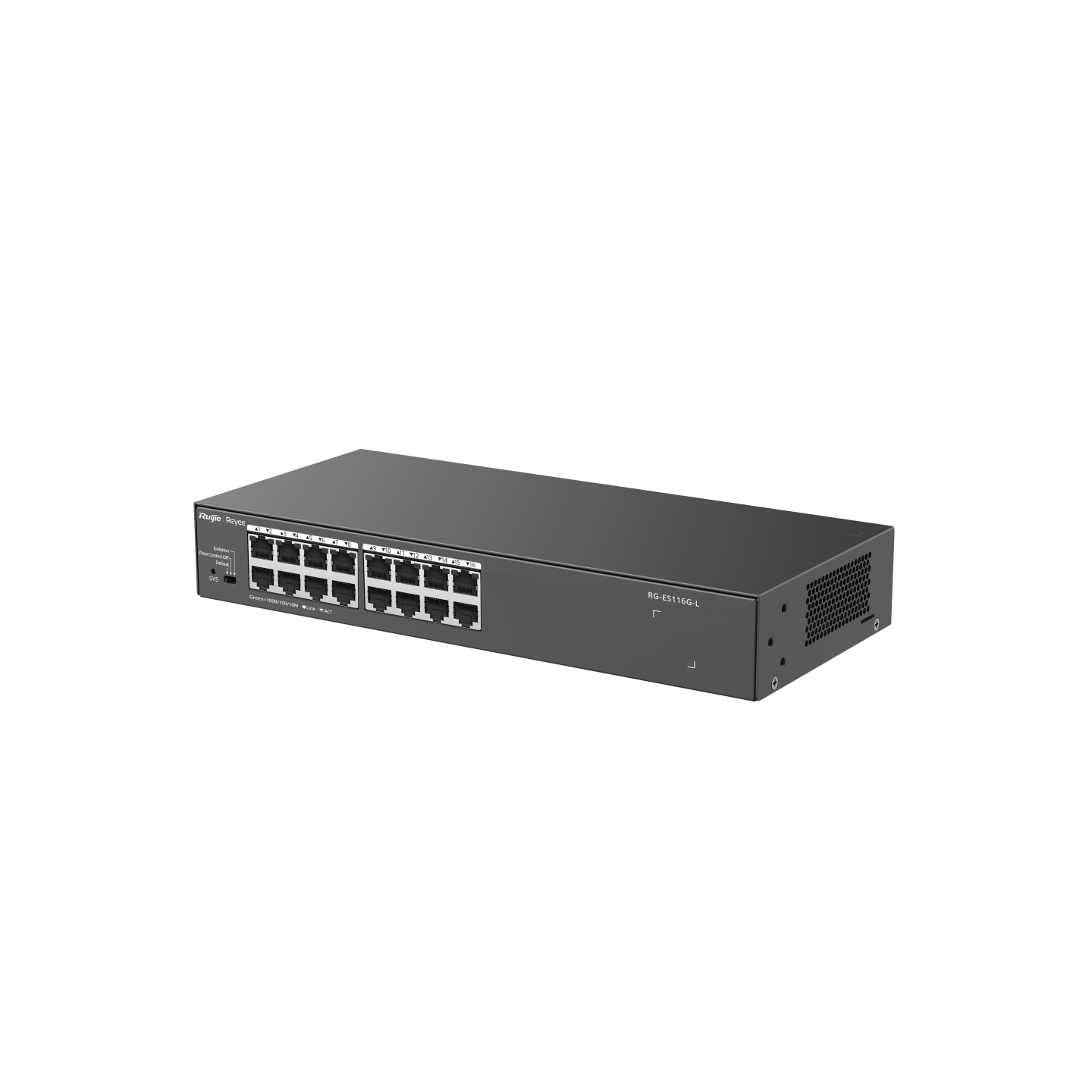 Ảnh minh họa Unmanaged RUIJIE RG-ES116G-L, 16 cổng 10/100/1000 BASE-T, 32Gbps, half-duplex, full-duplex, MAC 8K 2