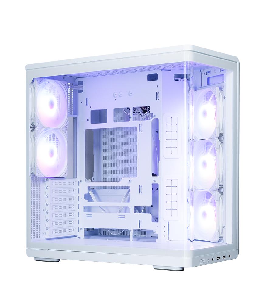 Ảnh minh họa Thùng máy hồ cá Zalman P60 Kính cong Nguyên Khối (Kèm sẵn 5 Fan) | ATX, Trắng 1