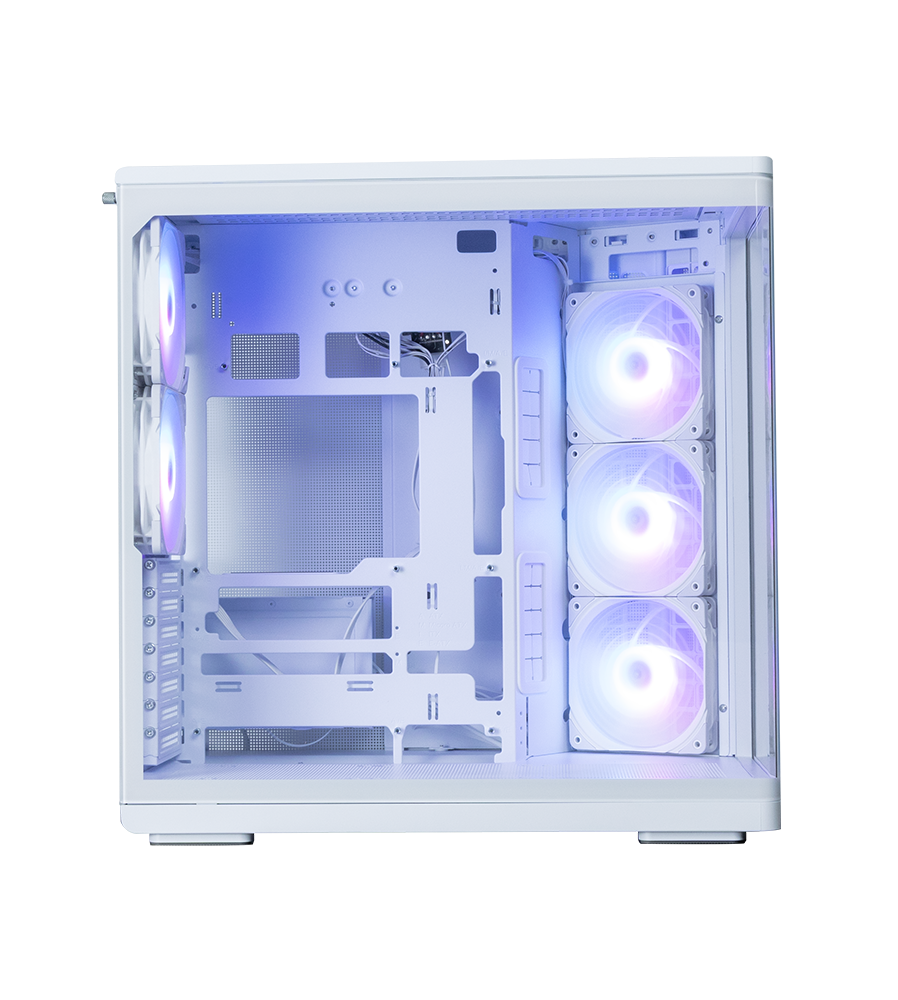 Ảnh minh họa Thùng máy hồ cá Zalman P60 Kính cong Nguyên Khối (Kèm sẵn 5 Fan) | ATX, Trắng 2