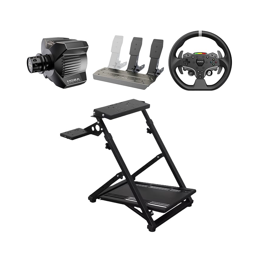 Hệ thống mô phỏng lái xe HACOM Racing Silver 11 (GT/F1/Rally) (Moza R3 Bundle/Khung Art Cockpit FOLDING FRAME)