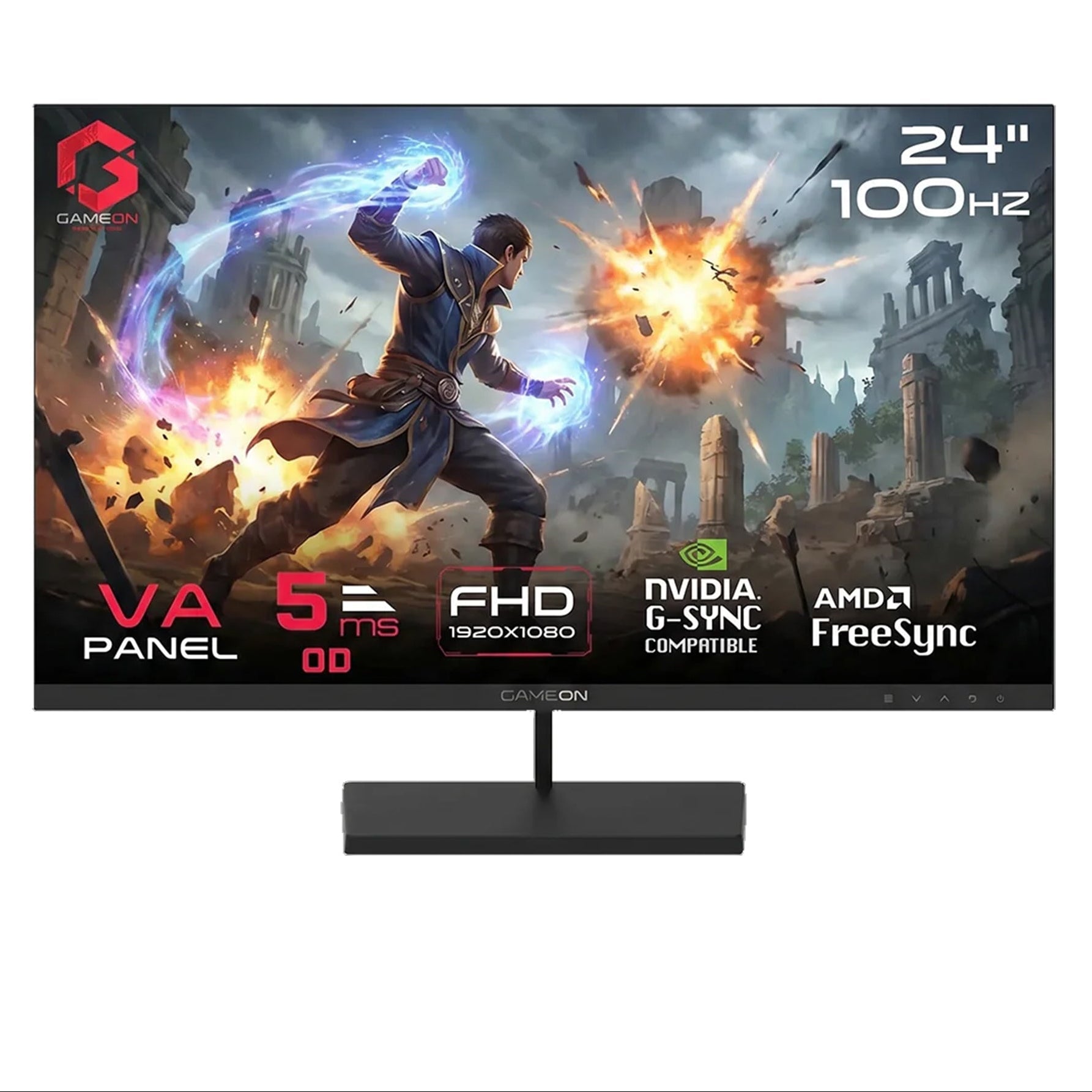 GAMEON GB24F100 Basic Series 24-Inch FHD 100Hz VA Gaming Monitor - Black