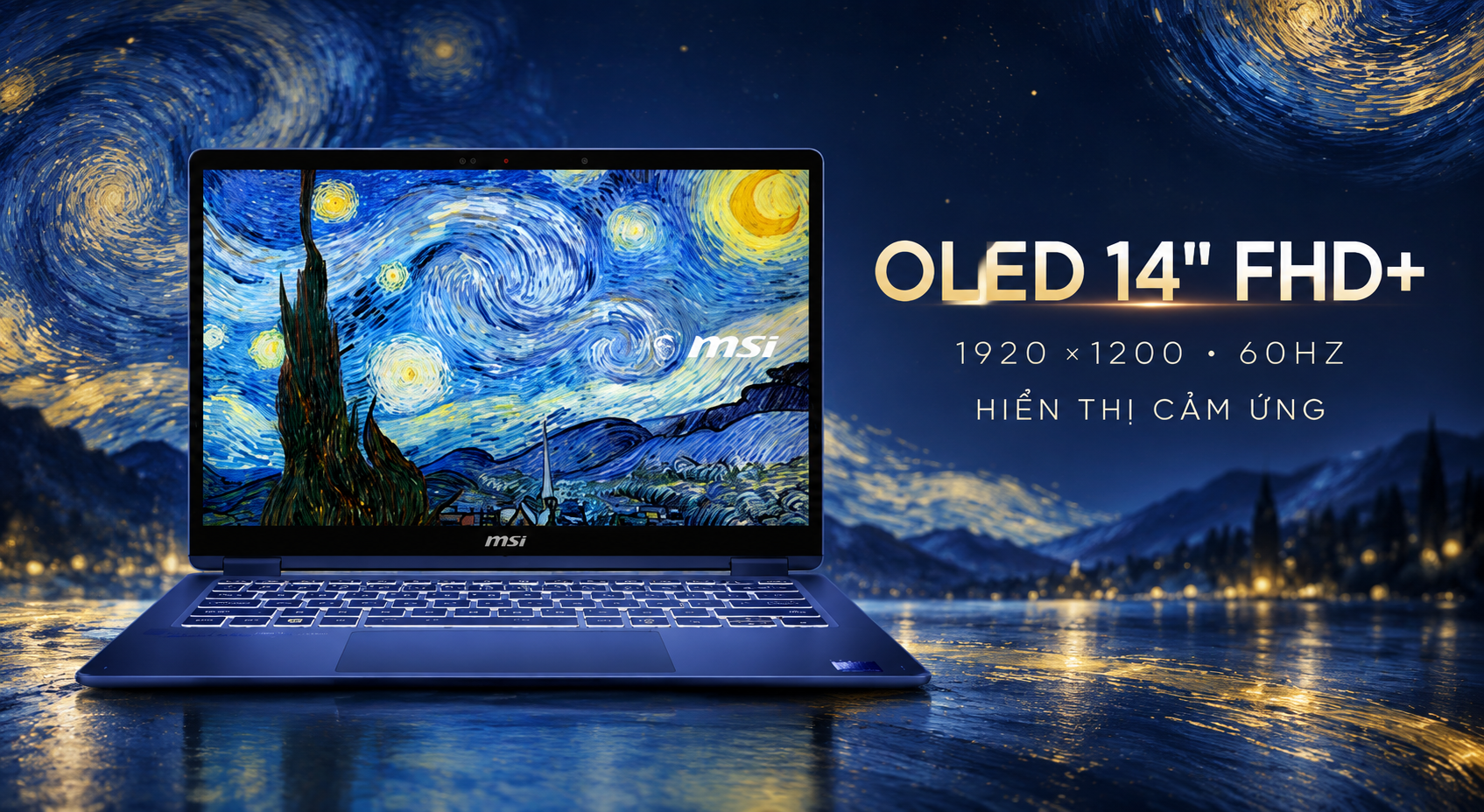 Ảnh minh họa Laptop MSI Prestige 14 Flip AI+ Vincent van Gogh Edition - The Starry Night 14T235-259VN 1