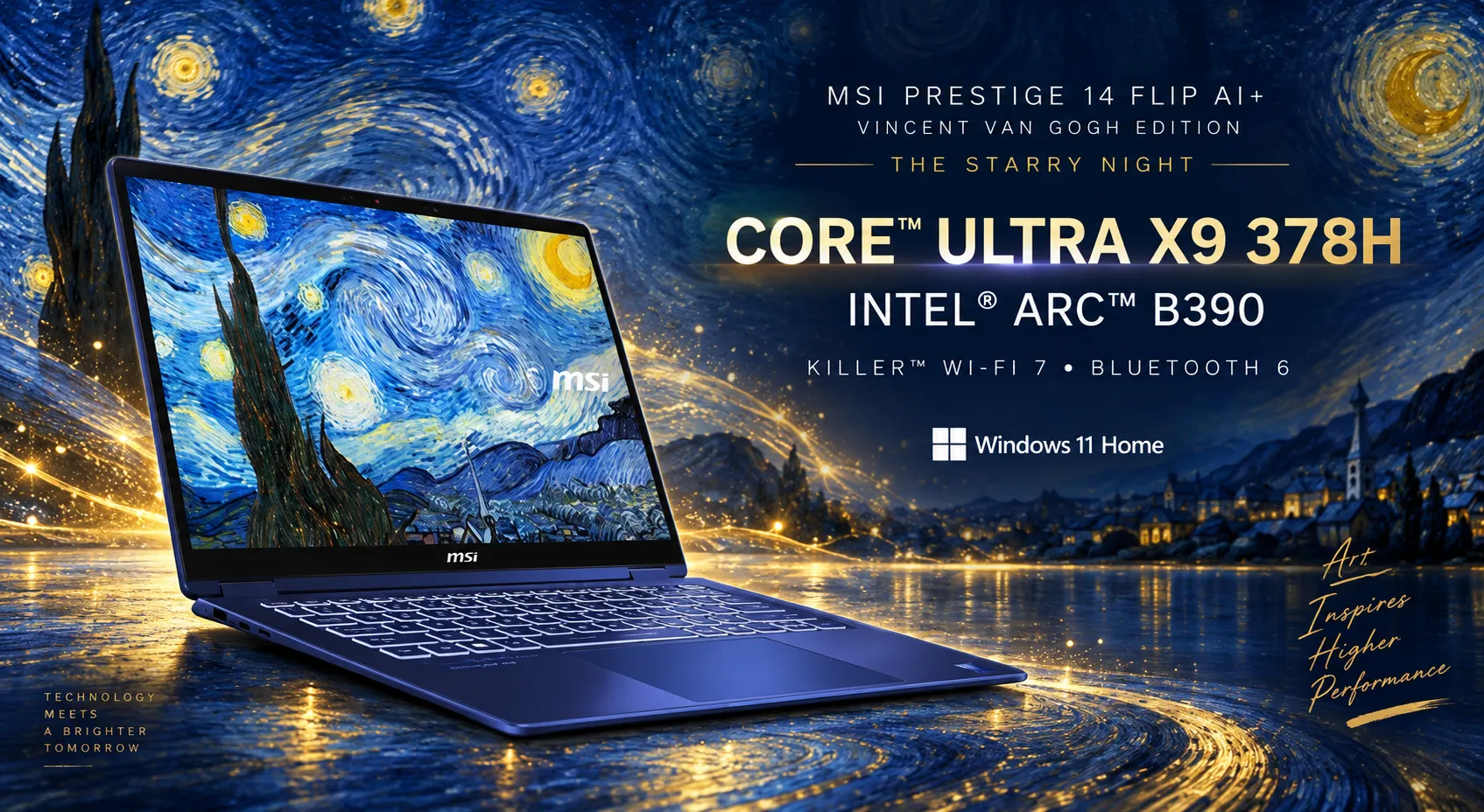 Ảnh minh họa Laptop MSI Prestige 14 Flip AI+ Vincent van Gogh Edition - The Starry Night 14T235-259VN 2