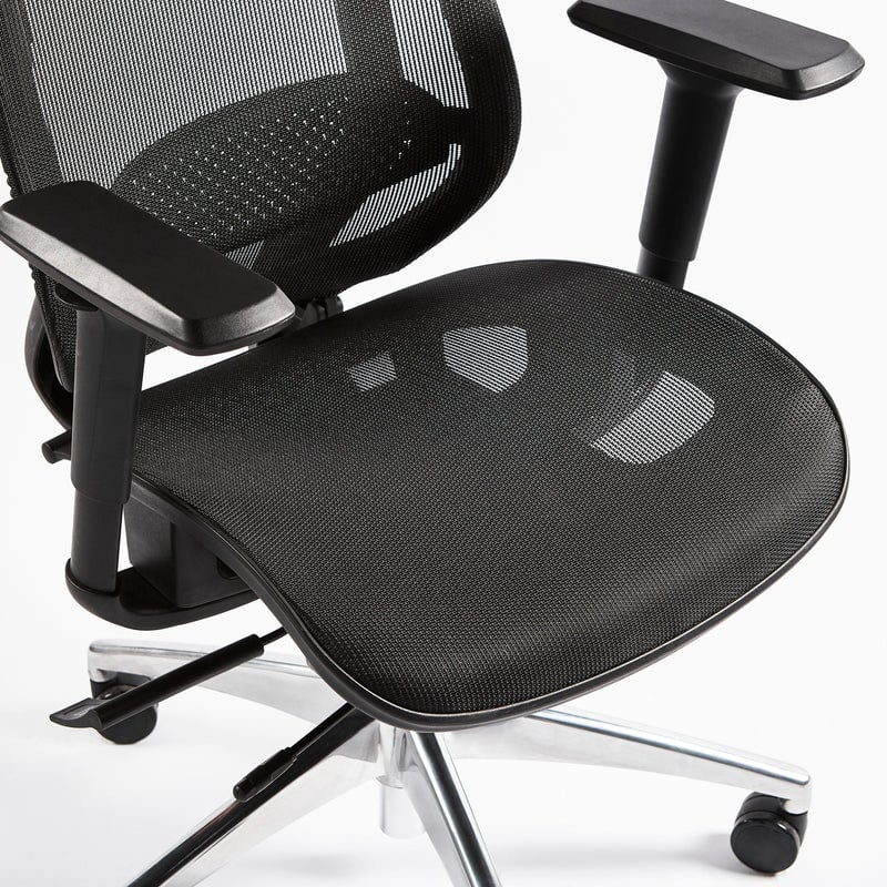 Ảnh minh họa Ghế công thái học HYPERWORK Airy | Đen, 120kg, Chân xoay, Lưng lưới 3