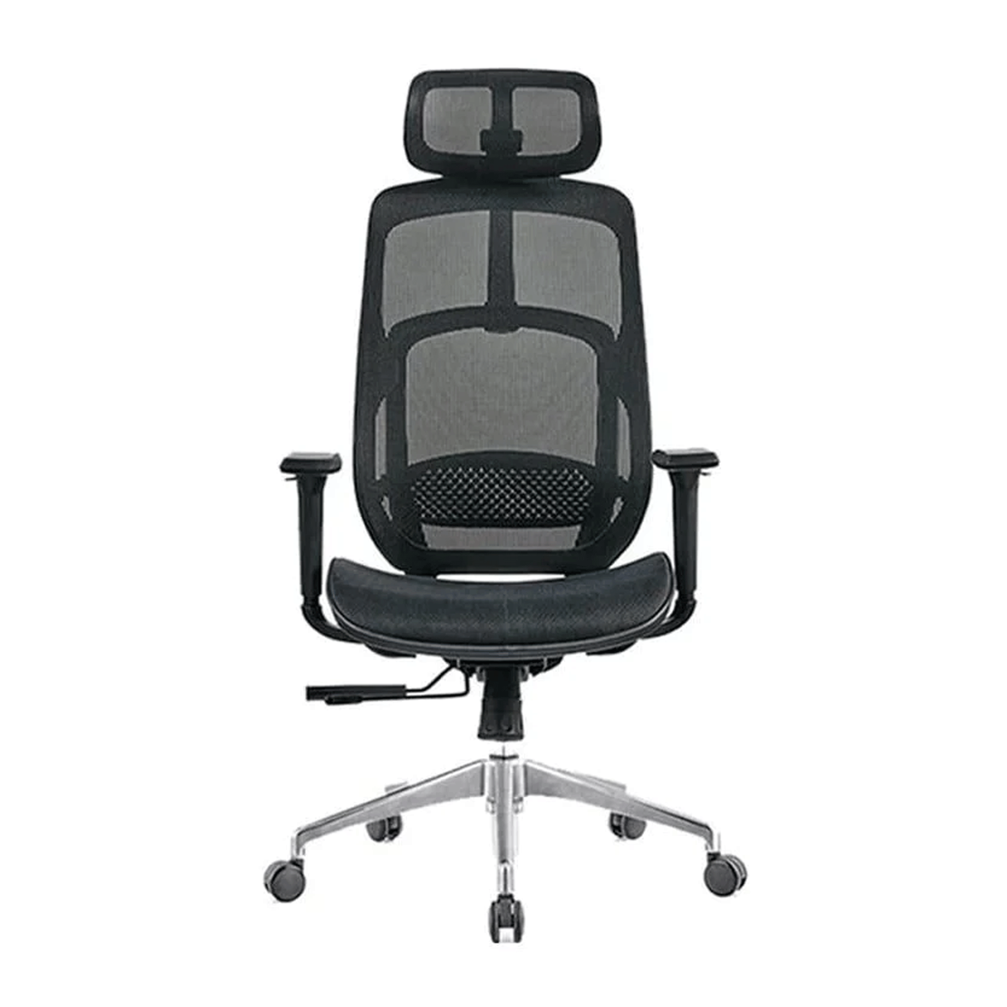 Ghế công thái học HYPERWORK Airy | Đen, 120kg, Chân xoay, Lưng lưới