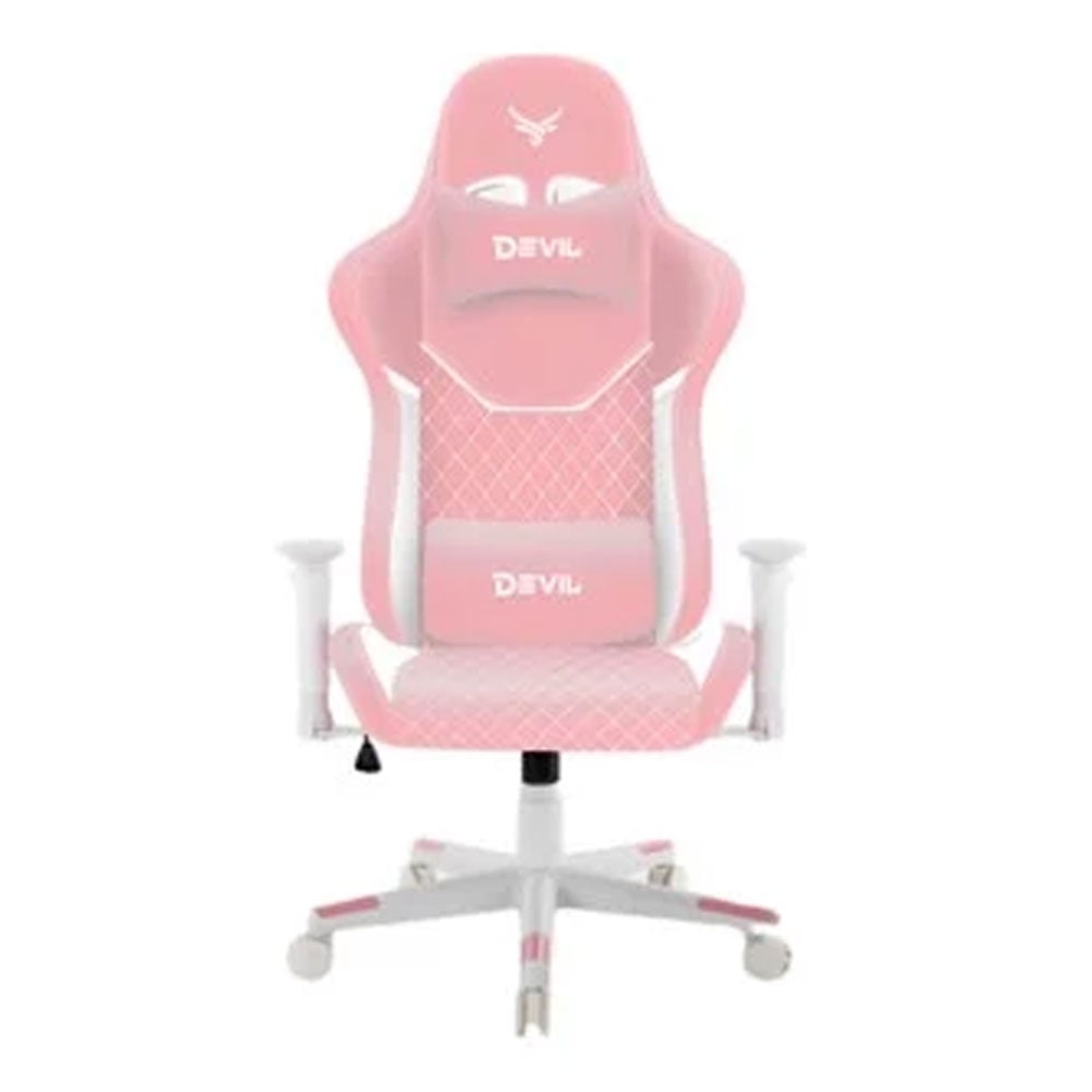 Ghế gaming CENTAUR Devil | Hồng, 120kg, Chân xoay, Da PU