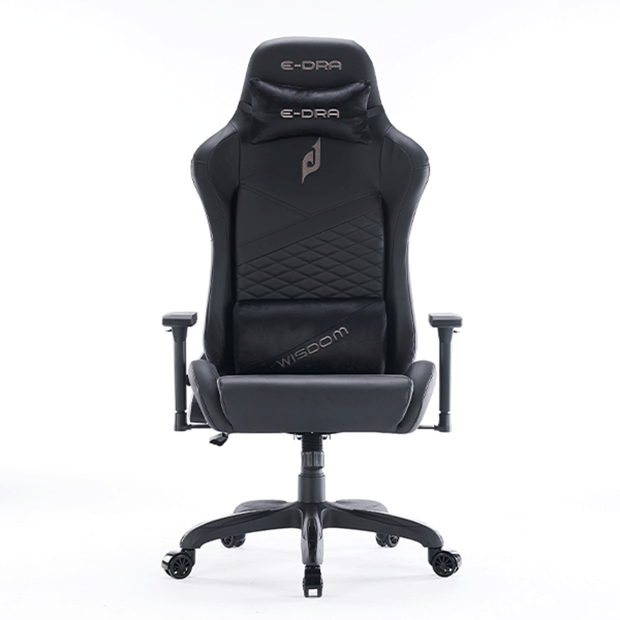Ghế gaming E DRA WISDOM EGC231 | Đen, 120kg, Chân xoay, Da PU