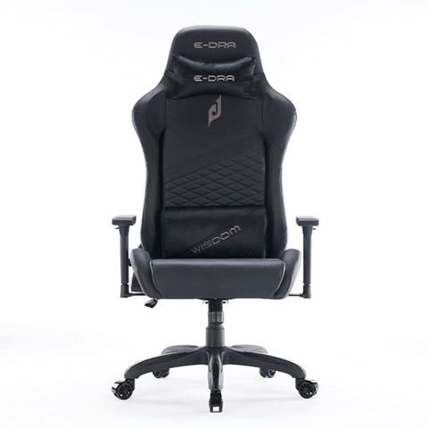 Ghế gaming E DRA WISDOM EGC231 | Đen, 120kg, Chân xoay, Da PU
