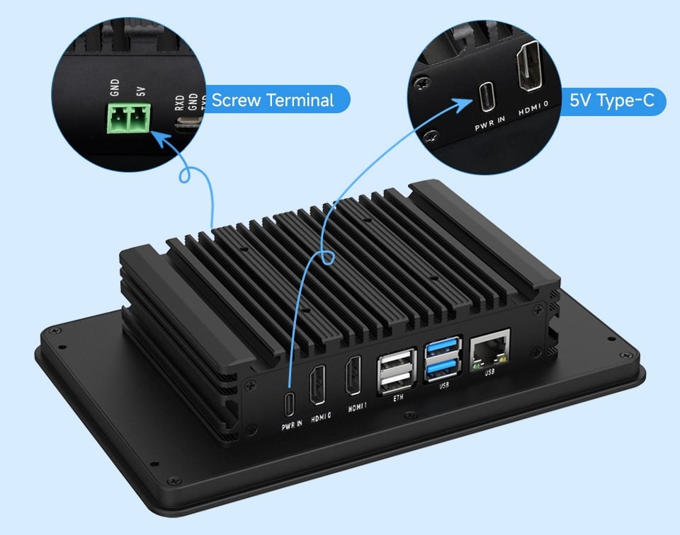 Ảnh minh họa Màn hình công nghiệp Waveshare 7 inch Industrial HMI Touch Display For Raspberry Pi 3