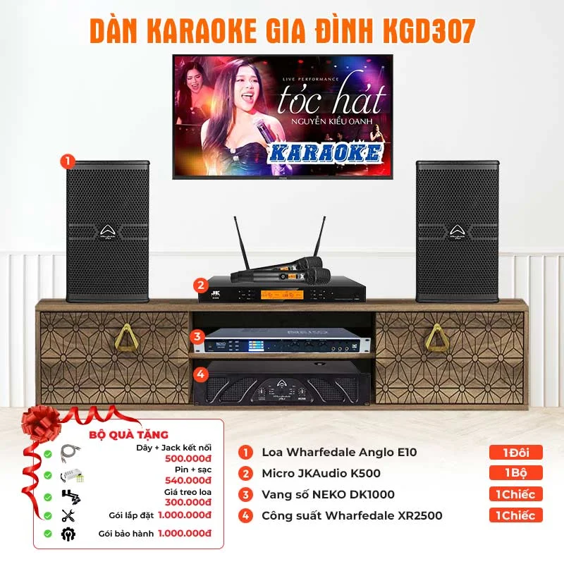 Ảnh minh họa Dàn karaoke gia đình KGD307 (Wharfedale Anglo E10, XR2500, JKAudio K500, Neko DK1000) 1