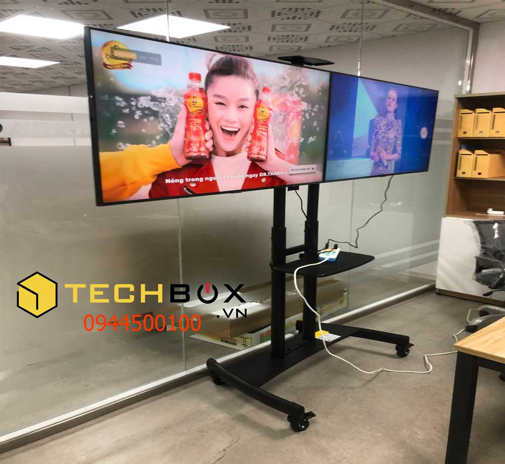 Ảnh minh họa Giá treo tivi di động 2 màn hình 32-55 inch 1