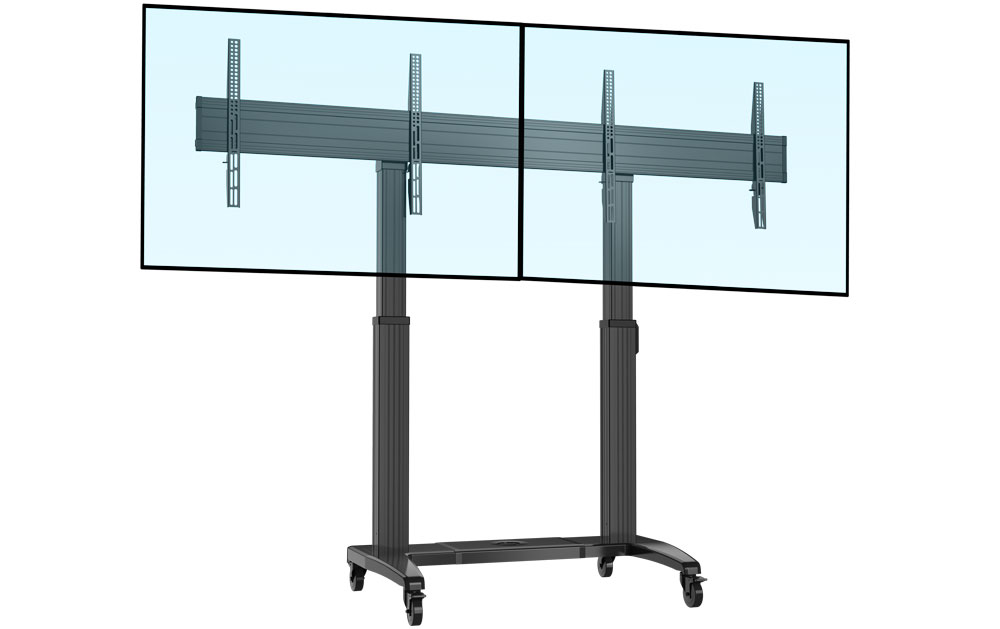 Ảnh minh họa Giá treo tivi di động 2 màn hình NB T75-2A treo tivi từ 55 - 75 inch 1