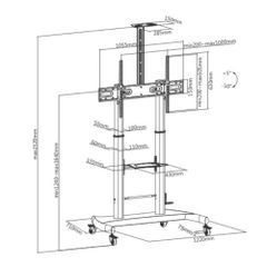  Giá treo Tivi di động Brateck TTL06H-610TW (60-100 inch) 