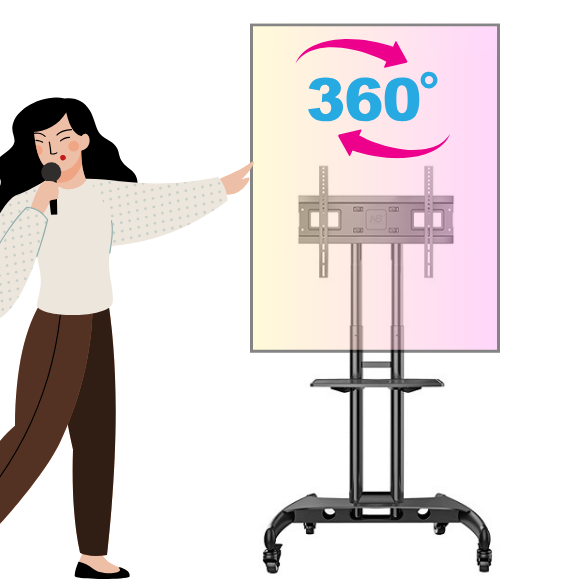 Ảnh minh họa Giá Treo Tivi Di Động NB-AVA1500 Xoay 360 Độ Ngang Dọc 1