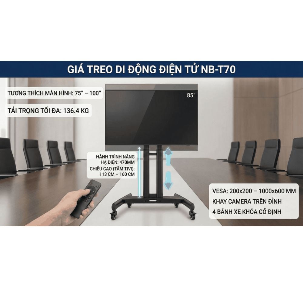 Ảnh minh họa Giá treo Tivi di động North Bayou NB-T70 (75 – 110 Inch) 1
