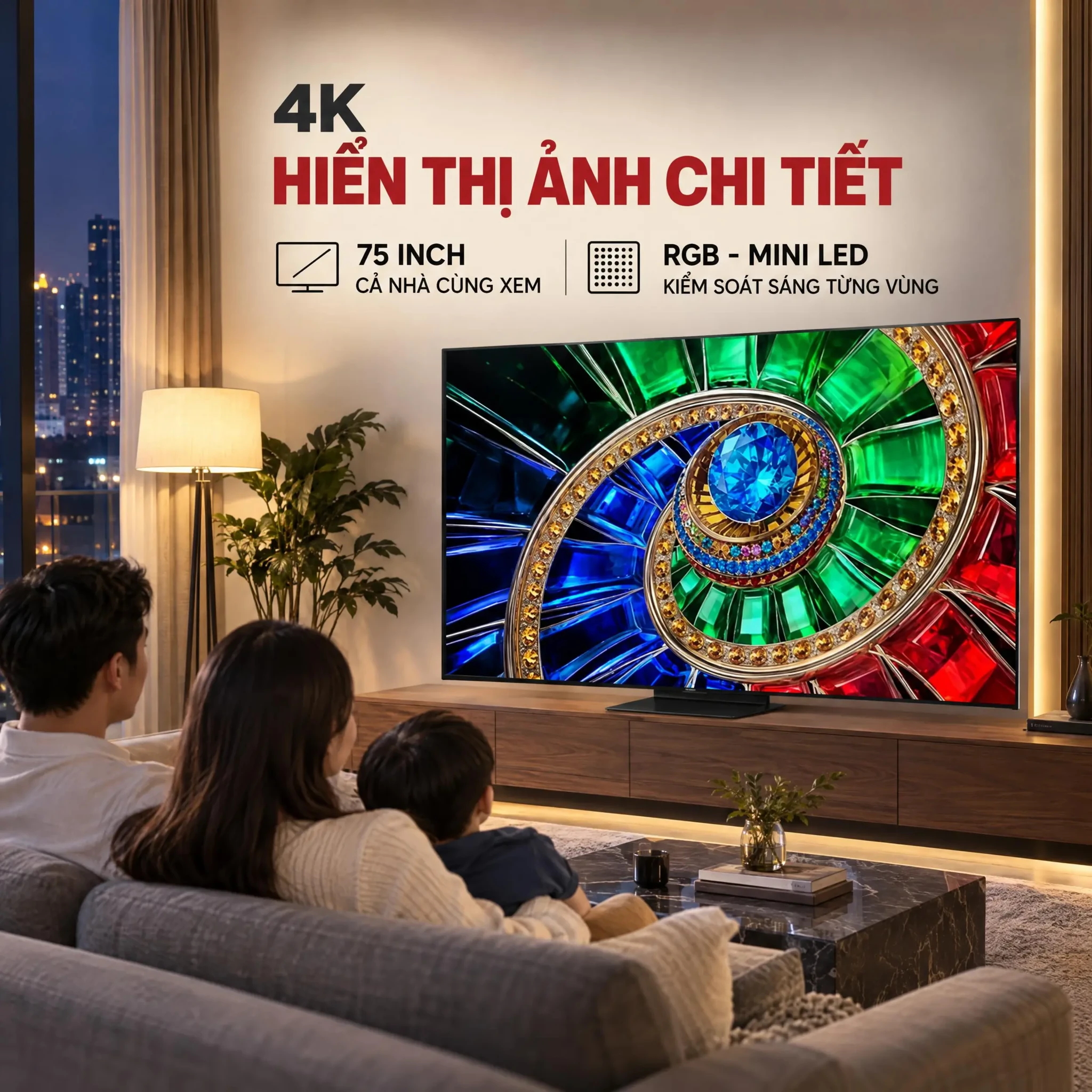 Ảnh minh họa Google Tivi RGB - Mini LED TCL 4K 75 inch 75RM7L 1