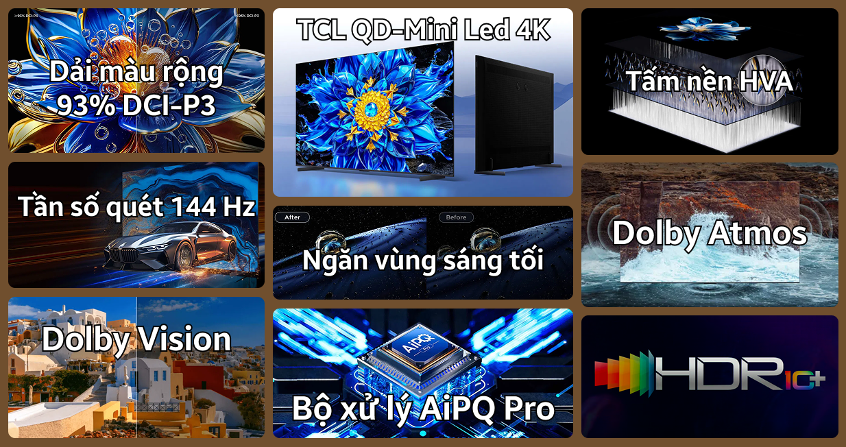 Google tivi TCL QD-Mini Led 4K 55 inch 2026 (55P8LS)