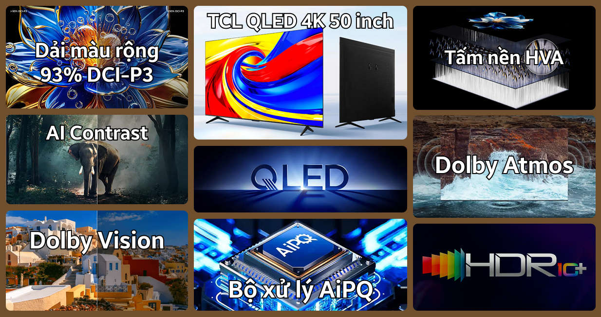 Google tivi TCL QLED 4K 50 inch 2026 (50P7L)