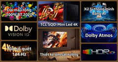  Google tivi TCL SQD-Mini Led 4K 65 inch 2026 (65C8L) 