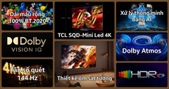  Google tivi TCL SQD-Mini Led 4K 75 inch 2026 (75C8L) 