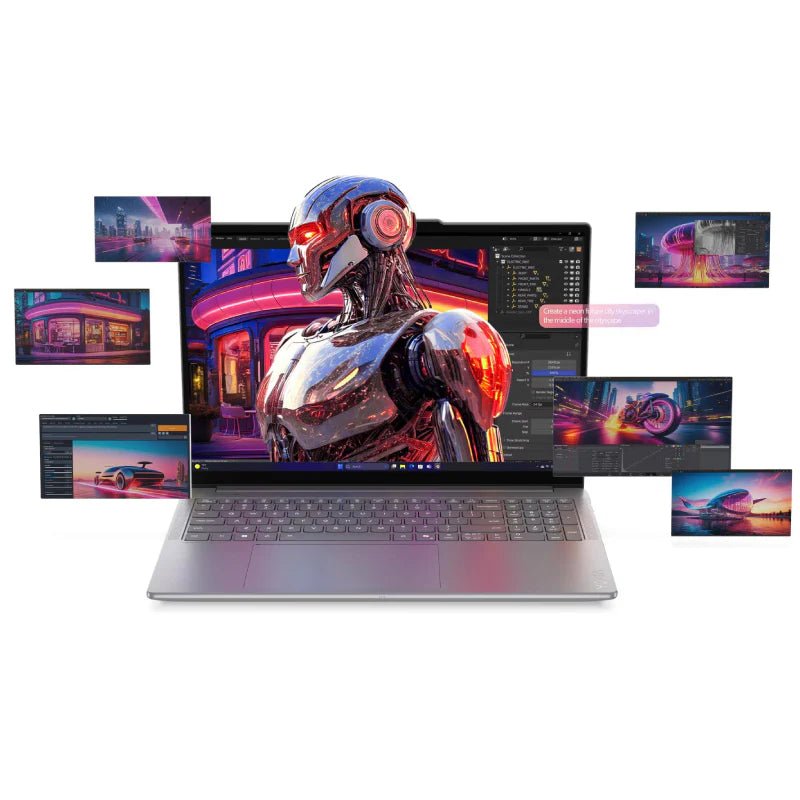 Ảnh minh họa Lenovo Yoga Pro 9 Gen 10 AI PC - 16" 3.2K (3200x2000) Tandem OLED / Ultra 9 285H / 64GB / 2TB (NVMe M.2 SSD) / RTX 5070 8GB GDDR7 / AI Boost, up to 13 TOPS / Win 11 Home / Arb/Eng / 2YW / Luna Grey - Laptop 2