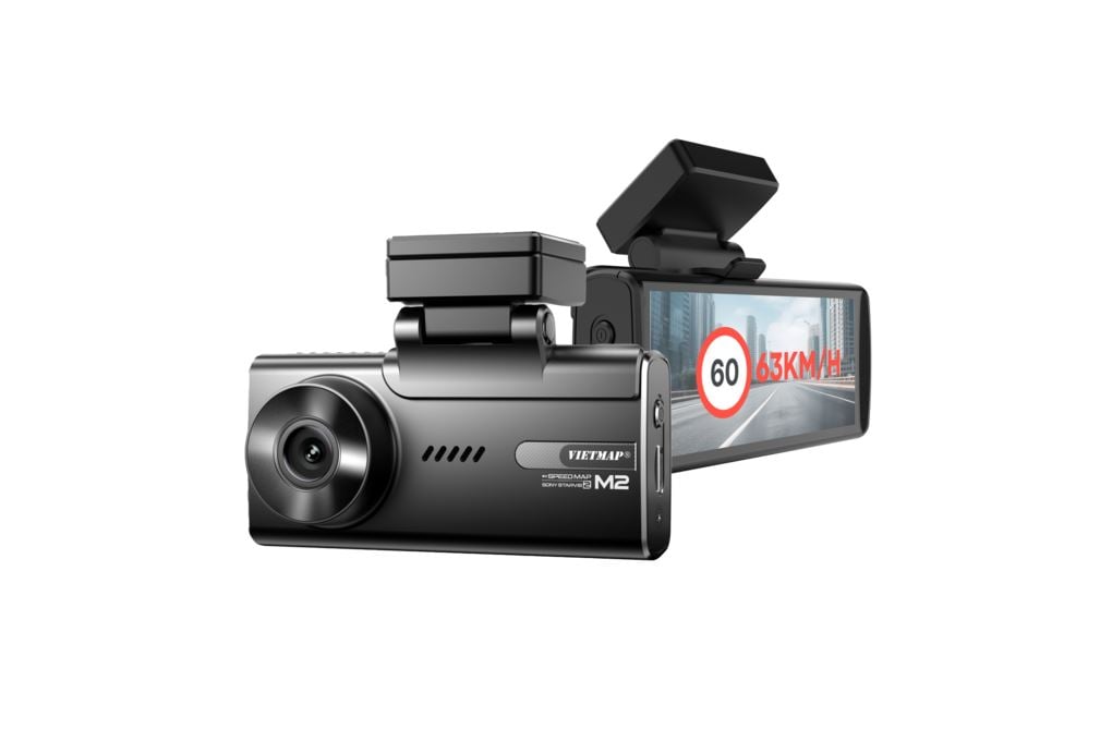 Ảnh minh họa Bộ Camera Hành Trình Xe Hơi Ghi Hình Trước Sau 2K Màn Hình Cảm Ứng 4 inch Cảnh Báo Giọng Nói 4G GPS Vietmap (Camera trước + Camera sau) SpeedMap M2 1