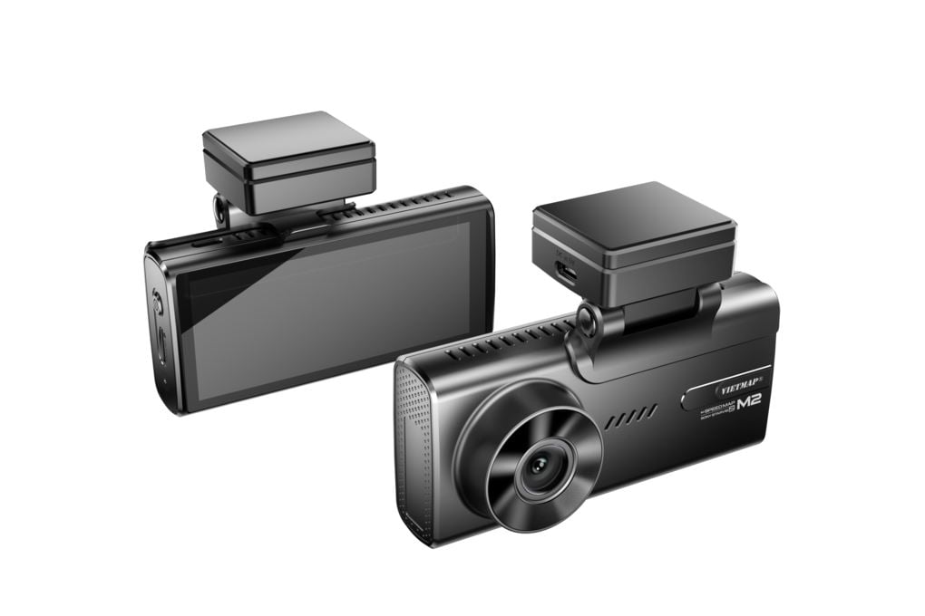 Ảnh minh họa Bộ Camera Hành Trình Xe Hơi Ghi Hình Trước Sau 2K Màn Hình Cảm Ứng 4 inch Cảnh Báo Giọng Nói 4G GPS Vietmap (Camera trước + Camera sau) SpeedMap M2 3