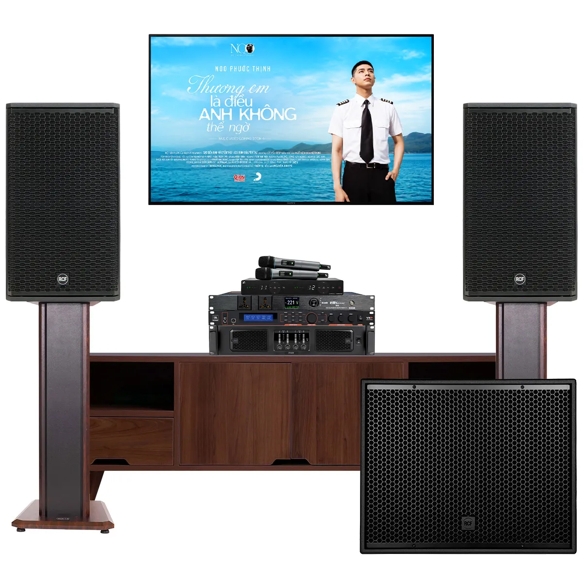 Ảnh minh họa Dàn karaoke gia đình cao cấp RCF VIP 2 Italy 02 (RCF VIP 2, RCF QPS 6.0K, JBL VX9, RCF S 19) 3