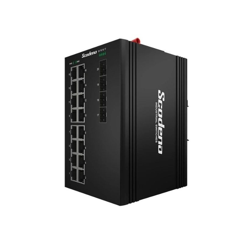 XPTN-9000-75-4GX16TX-V Switch Công Nghiệp Scodeno 20 Cổng 4*1000 Base-X, 16*10/100 Base-TX None PoE