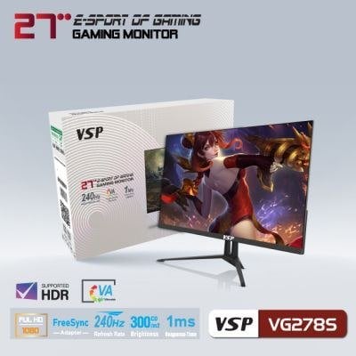 Ảnh minh họa Màn Hình Máy Tính 27 inch VSP VG278S (FHD/VA/240Hz/1ms/300nits/HDMI + DP/Phẳng) 3