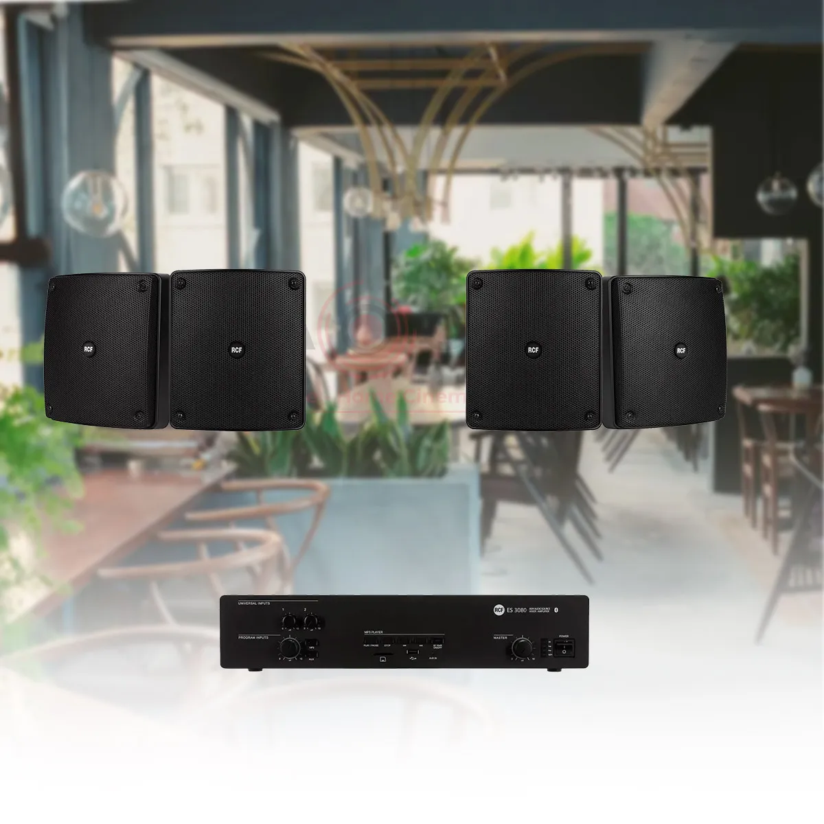 Ảnh minh họa Hệ thống âm thanh nhạc nền quán cafe, nhà hàng, shop, spa RCF 07 (RCF MQ 80P, RCF ES 3080) 2