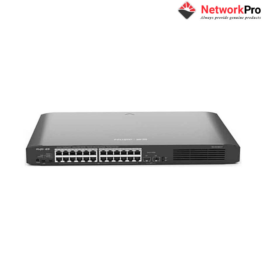 Ảnh minh họa Switch Ruijie RG-ES126G-P-L 24 Ports | 24 Cổng PoE/PoE+ 370W, 02 Cổng SFP 1GE 1