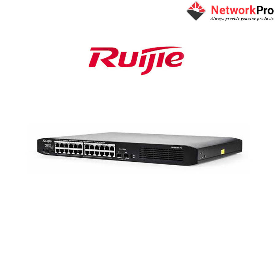 Ảnh minh họa Switch Ruijie RG-ES126G-P-L 24 Ports | 24 Cổng PoE/PoE+ 370W, 02 Cổng SFP 1GE 3
