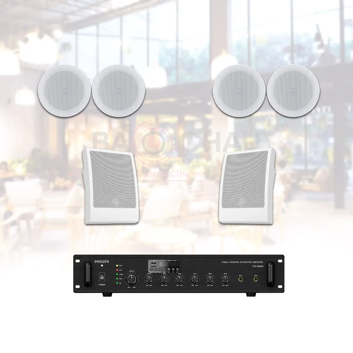 Ảnh minh họa Hệ thống âm thanh nhạc nền cafe nhà hàng spa Philips 08 (Philips CSS1000/70-05, CSS1849WH/70, CSS1800/70/60) 2