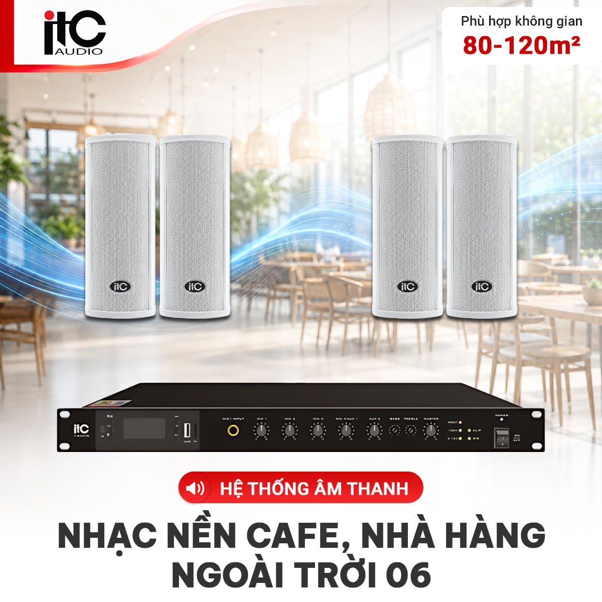 Hệ thống âm thanh nhạc nền quán cafe, nhà hàng ngoài trời 06