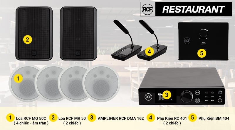 Ảnh minh họa Hệ thống âm thanh nhạc nền RCF cao cấp cho nhà hàng 1