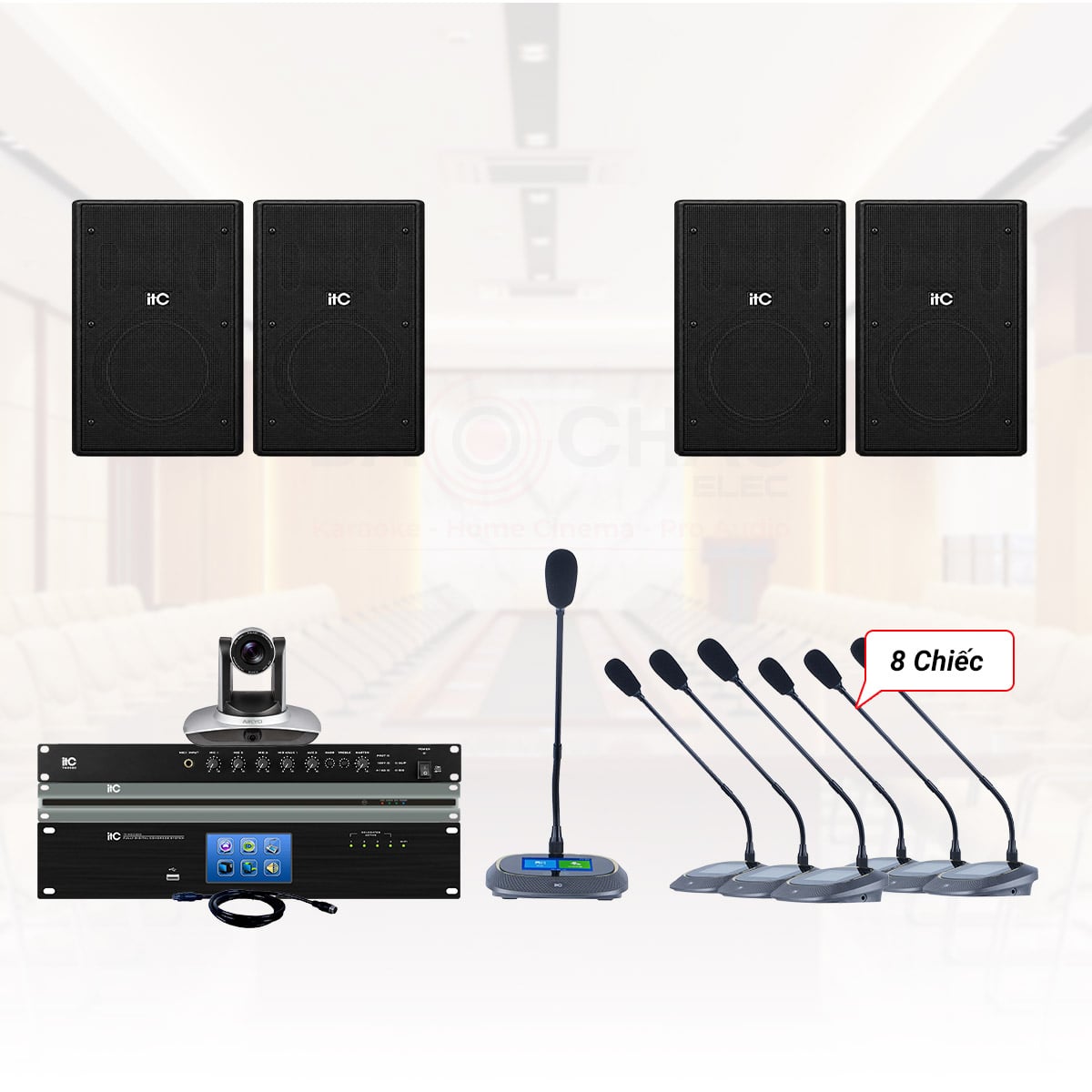 Hệ thống âm thanh Phòng họp trực tuyến ITC 50-70m2 (TS-0309, TS-0309A,...)