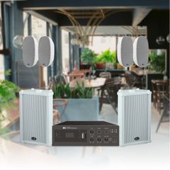  Hệ thống âm thanh quán cafe, nhà hàng 1 tầng trong nhà ngoài trời 01 
