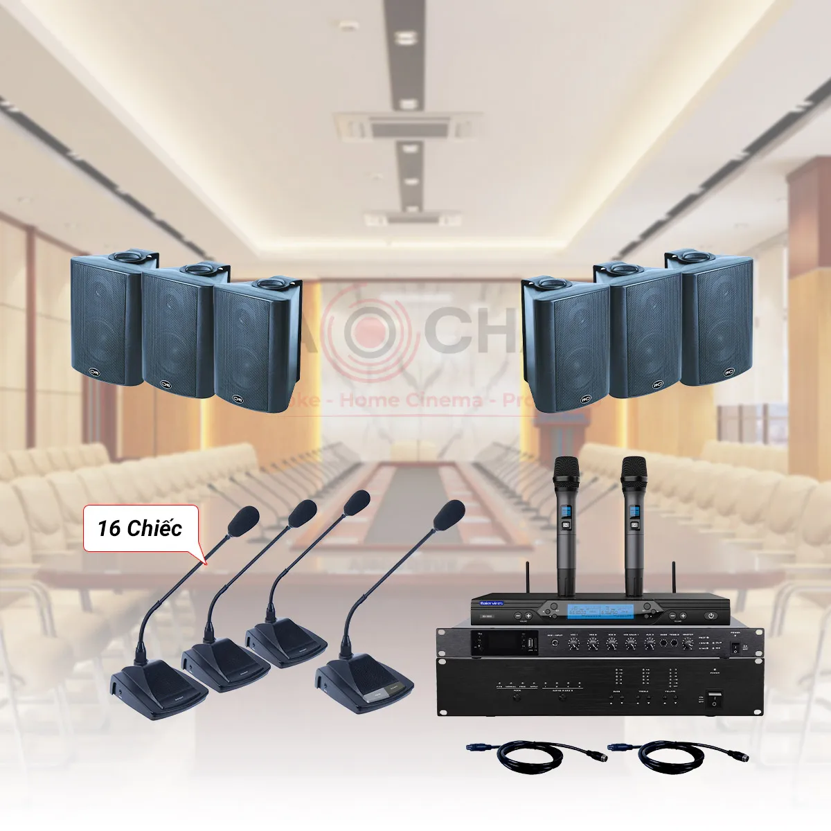 Ảnh minh họa Hệ thống Âm thanh thông báo hội thảo hội nghị phòng họp 03 (17 micro) 1