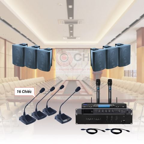 Hệ thống Âm thanh thông báo hội thảo hội nghị phòng họp 03 (17 micro)