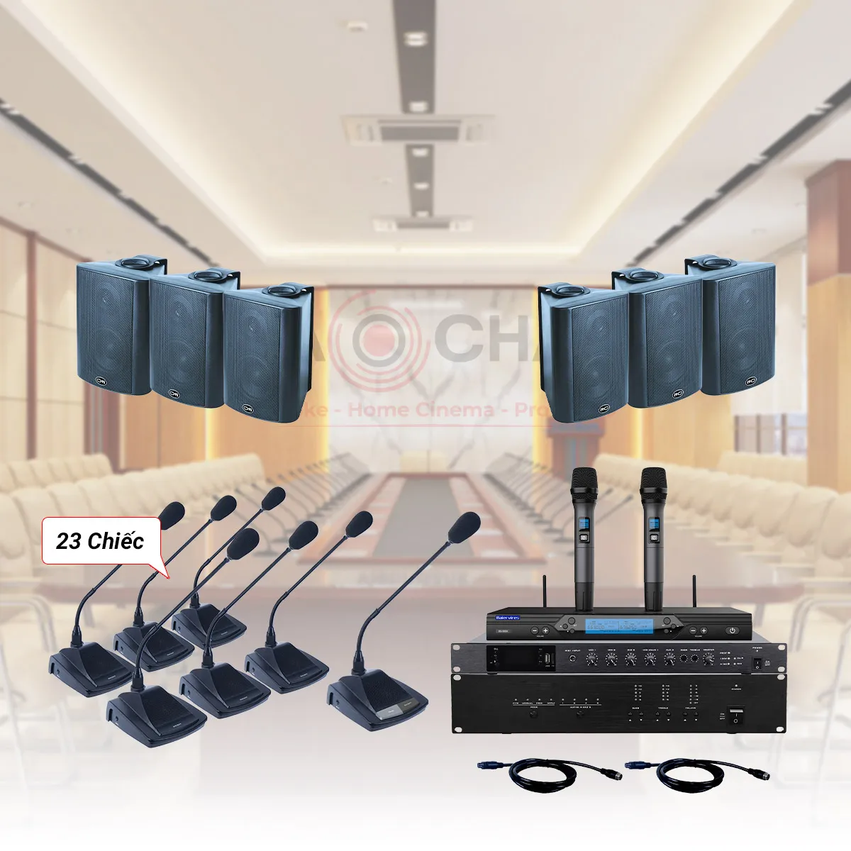 Ảnh minh họa Hệ thống Âm thanh thông báo hội thảo hội nghị phòng họp 04 (24 micro) 1